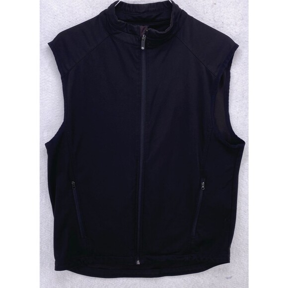 FootJoy Vest Men's Size Medium Full Zip Performance Black Sleeveless Golf - Picture 1 of 12